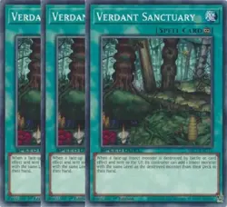 Yugioh - Verdant Sanctuary x 3 - 1st Edition NM - Free Holographic Card - Image 1