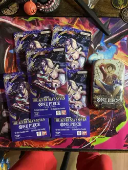 One Piece Volume 2 Mini Tin, 5 OP-14 Sleeved Booster Packs Monkey D Luffy - Image 1