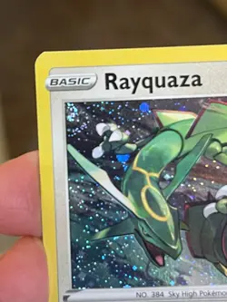 POKEMON RAYQUAZA SWSH029 BLACK PROMO STAR COSMOS WITH TWO SWIRLS HOLO NM CARD - Image 4