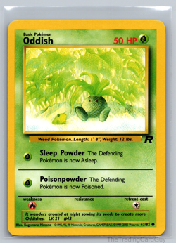 Oddish 1st First Edition 63/82 Pokemon Card 2000 Team Rocket LP - Image 1