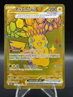 Pokemon TCG Prismatic Evolutions Pikachu EX Gold Hyper Rare Card 179/131 - Image 1