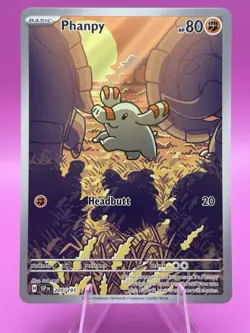 Pokemon TCG Phanpy Illustration Rare Holo Card 205/191 Sv08: Surging Sparks - Image 1
