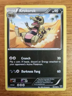 Uncommon Krokorok Pokemon Card, XY Set 70/146 - Image 1
