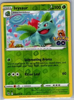 Ivysaur 002/078 Reverse Holo Pokemon GO - Pokemon Card - NM - Image 1