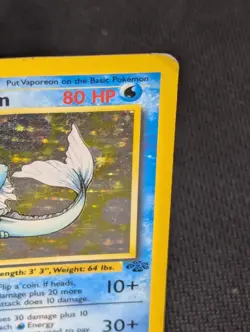 Pokemon TCG Vaporeon Jungle Holo Rare Card 12/64 HP/Damaged - Image 5