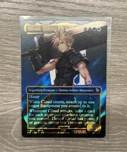 PSA 10 Magic the Gathering Cloud, Ex-SOLDIER Borderless Surge Foil Final Fantasy - Image 1