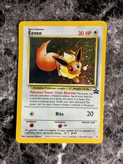 Pokemon TCG 2000 Eevee Black Star Holo Promo #11 LP - Image 1