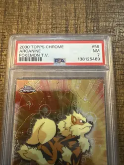 topps chrome pokemon #59 arcanine psa 7 - Image 2