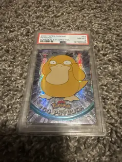 Topps Chrome 2000 Pokemon T.V. #54 Psyduck Spectra PSA 8 - Image 1