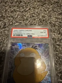 Topps Chrome 2000 Pokemon T.V. #54 Psyduck Spectra PSA 8 - Image 2
