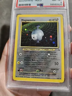 Pokemon TCG Magnemite 7/75 Unlimited Holo Rare - Neo Discovery - PSA 8 NM-MT - Image 4