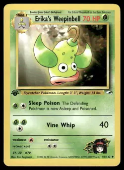 Pokemon Tcg Erika's Weepinbell [1st Edition] #49 Pokemon Gym Heroes LP - Image 1