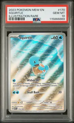 2023 POKEMON MEW EN-151 ILLUSTRATION RARE #170 SQUIRTLE PSA 10 - Image 1