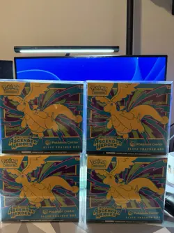 x4 Pokemon Ascended Heroes POKEMON CENTER ETB Elite Trainer Box W/ PLASTIC CASE - Image 1