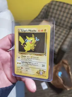 Pokemon TCG Lt. Surge's Pikachu Gym Heroes 81/132 Unlimited Common WOTC - Image 1