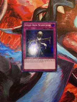 Yugioh! Scrap-Iron Scarecrow SPWA-EN058 Super Rare 1st Edition Light Play - Image 1