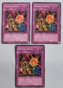 YuGiOh TCG Raigeki Break 2 x DR1-EN044 1 x 1st SYE-050 Common LP - Image 1