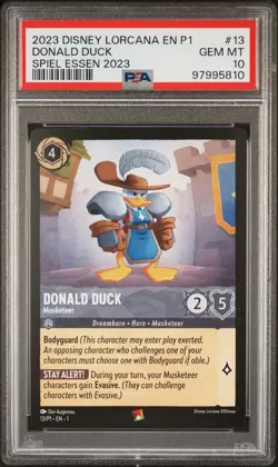 2023 DISNEY LORCANA EN P1-PROMO SPIEL ESSEN 2023 DONALD DUCK - MUSKETEER PSA 10 - Image 1