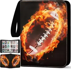 Football Card Binder 900 Pockets, 50 Sleeves Large Football Binder 3 Ring Zip... - Image 1