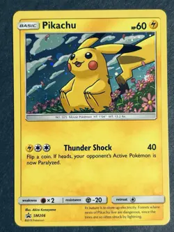Pikachu SM206 Black Star Promo Holo Pokemon Card NM - Image 2