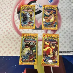 Pokemon XY Flashfire 3 Card Booster Pack Art Set Factory Sealed (4 Packs) +case - Image 3