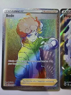 (3) Card Pokemon Trainer Holo Rare Lot! Rainbow Bede, Hop And Kabu Full Arts! $ - Image 2