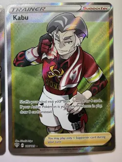 (3) Card Pokemon Trainer Holo Rare Lot! Rainbow Bede, Hop And Kabu Full Arts! $ - Image 4