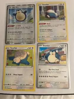 Snorlax Holo Rare Pokemon GO 055/078 plus 3 other basic bulk snorlax cards - Image 3