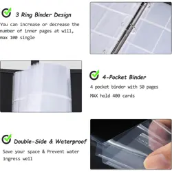 Football Card Binder with Sleeves, 400 Pockets Football Card Holder Protector... - Image 5