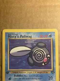 Misty’s Poliwag Pokemon Card Gym Challenge 89/132 1st Edition LP - Image 3