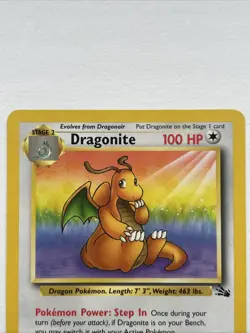 Pokemon TCG Dragonite 19/62 Fossil Non-Holo Rare Card - Image 2