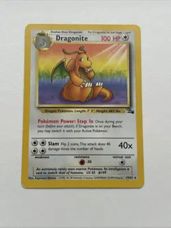 Pokemon TCG Dragonite 19/62 Fossil Non-Holo Rare Card - Image 4