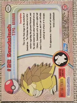 Sandslash #28 Holo Pokemon Topps Series 1 Card (Blue Label) - NM - Image 2