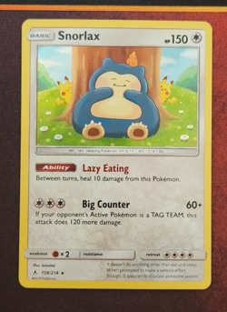 Pokemon TCG Snorlax 158/214 Unbroken Bonds Holo Rare NM Card 1 - Image 1