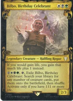 MTG: TLotRC: Foil Showcase Scrolls Bilbo, Birthday Celebrant: LP Condition - Image 1