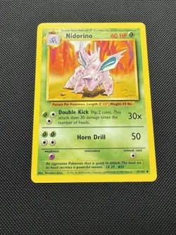 Pokemon TCG Nidorino 37/102 Base Set Uncommon Near Mint 1999 WoTC Unlimited - Image 2