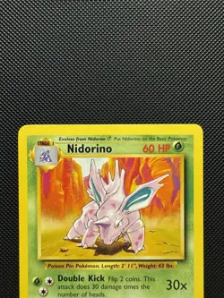 Pokemon TCG Nidorino 37/102 Base Set Uncommon Near Mint 1999 WoTC Unlimited - Image 3