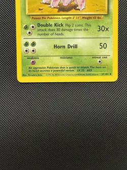 Pokemon TCG Nidorino 37/102 Base Set Uncommon Near Mint 1999 WoTC Unlimited - Image 4