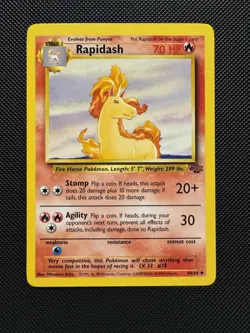 Pokemon TCG Rapidash 44/64 Jungle Set Uncommon Near Mint Unlimited 1999 WoTC - Image 1