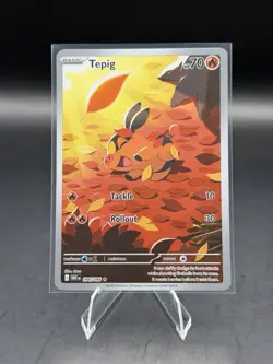 Pokemon Scarlet & Violet White Flare Tepig 096/086 Illustration Rare NM - Image 1