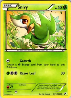 Snivy RC1/RC25 Legendary Treasures: Radiant Collection Pokemon LP Holo - Image 1