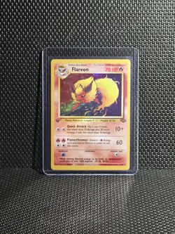Flareon 3/64 Rare Jungle Holo 1st Edition Pokemon Holographic Some Edge Wear. - Image 2