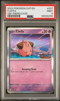 2023 POKEMON SVP EN-SV BLACK STAR PROMO OBSIDIAN FLAMES PRERELEASE CLEFFA PSA 9 - Image 1