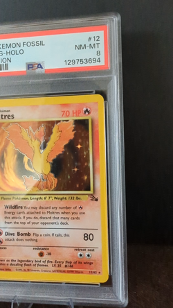 1999 POKEMON TCG FOSSIL 1ST EDITION #12 MOLTRES - HOLO PSA 8 NM-MT - Image 2