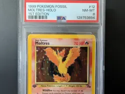 1999 POKEMON TCG FOSSIL 1ST EDITION #12 MOLTRES - HOLO PSA 8 NM-MT - Image 5