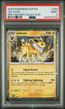 2025 POKEMON SVP EN-SV BLACK STAR PROMO #169 JOLTEON PSA 9 - Image 1