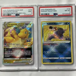 Pokemon Go TCG Slabs Lot Bundle Dragonite VSTAR 236 Radiant Blastoise 18 PSA 9&8 - Image 1