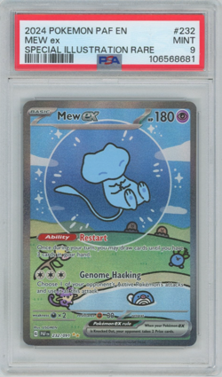 2024 Pokemon Paldean Fates Mew ex SIR #232/091 — PSA 9 MINT - Image 1