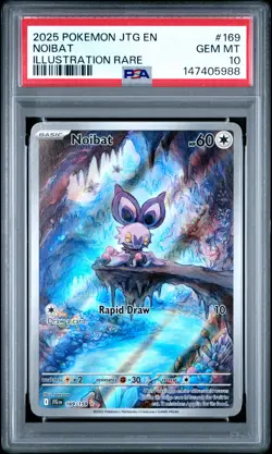 2025 POKEMON JTG EN-JOURNEY TOGETHER ILLUSTRATION RARE #169 NOIBAT PSA 10 - Image 1
