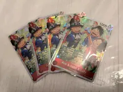 4x Ace & Sabo & Luffy OP13-007 SR - One Piece TCG English Playset Near-Mint - Image 1